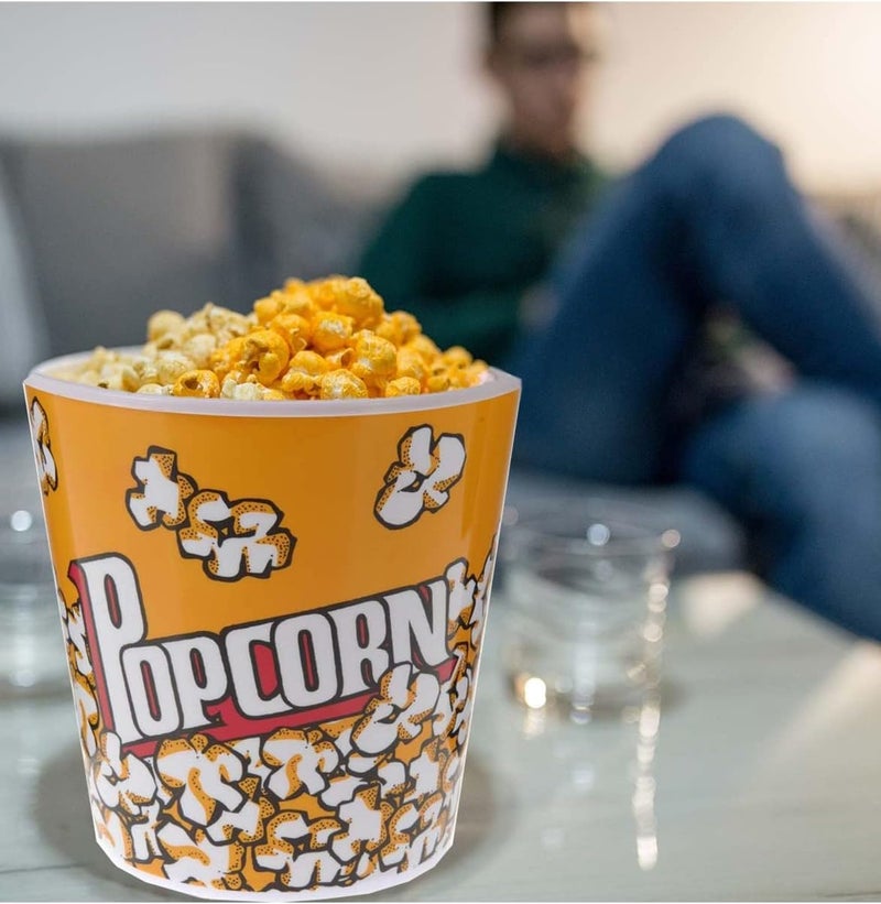 Koopman BigBuy Party Popcorn Bucket – 2.8 Liters | Large Cinema-Style Popcorn Tub for Parties, Movie Nights & Events | Durable Polypropylene, Yellow (18 × 17.5 cm) - Image 2